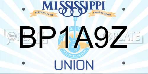BP1A9Z Mississippi License Plate