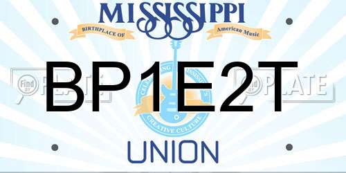 BP1E2T Mississippi License Plate