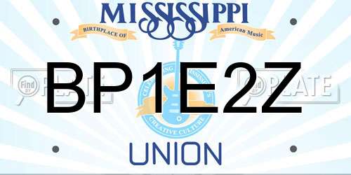 BP1E2Z Mississippi License Plate