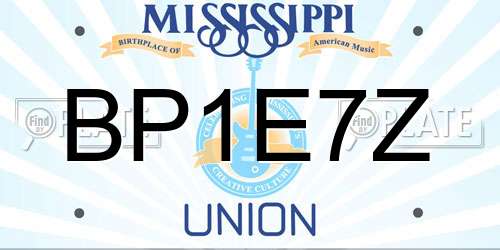 BP1E7Z Mississippi License Plate