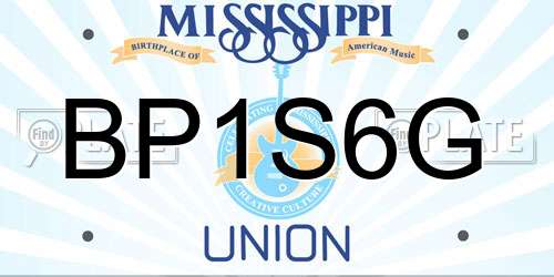 BP1S6G Mississippi License Plate