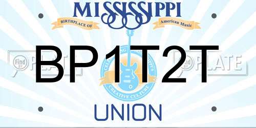 BP1T2T Mississippi License Plate