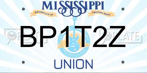 BP1T2Z Mississippi License Plate