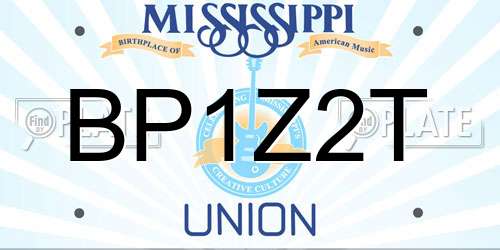 BP1Z2T Mississippi License Plate