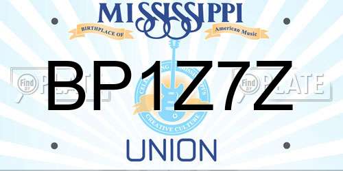 BP1Z7Z Mississippi License Plate