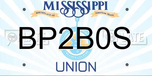 BP2B0S Mississippi License Plate