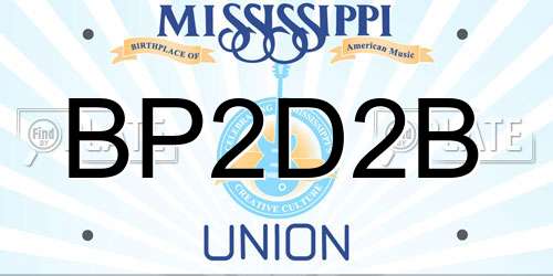 BP2D2B Mississippi License Plate