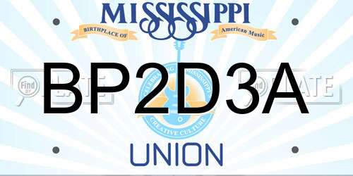 BP2D3A Mississippi License Plate