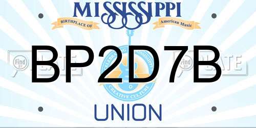 BP2D7B Mississippi License Plate