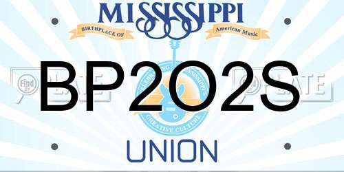 BP2O2S Mississippi License Plate