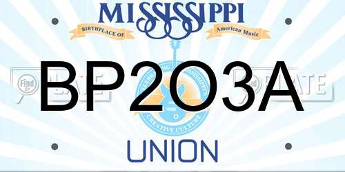 BP2O3A Mississippi License Plate