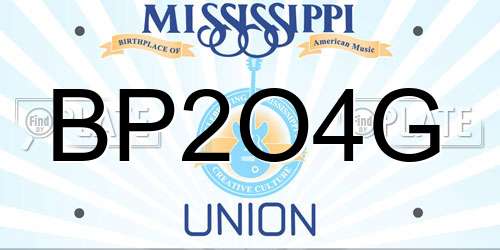 BP2O4G Mississippi License Plate
