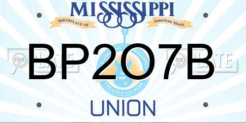 BP2O7B Mississippi License Plate