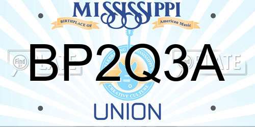 BP2Q3A Mississippi License Plate