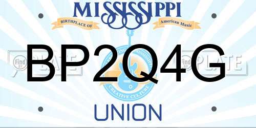 BP2Q4G Mississippi License Plate