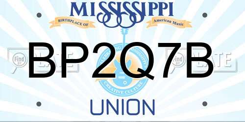 BP2Q7B Mississippi License Plate