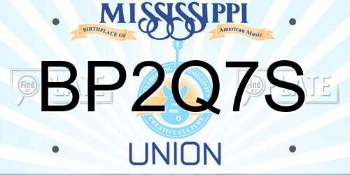 BP2Q7S Mississippi License Plate
