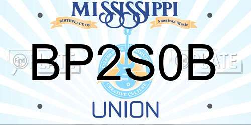 BP2S0B Mississippi License Plate