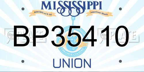 BP35410 Mississippi License Plate