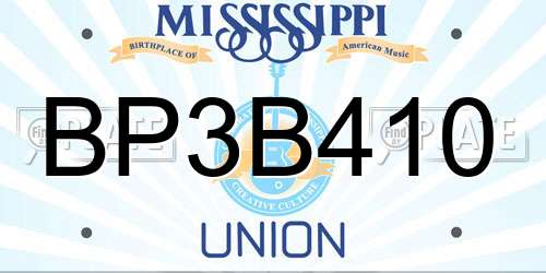 BP3B410 Mississippi License Plate
