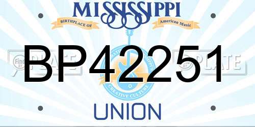 BP42251 Mississippi License Plate