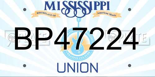 BP47224 Mississippi License Plate