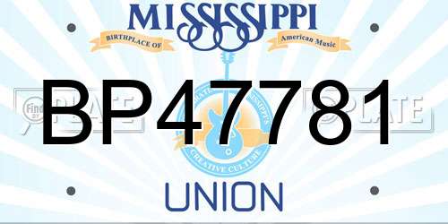 BP47781 Mississippi License Plate