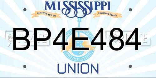 BP4E484 Mississippi License Plate