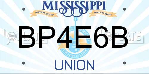 BP4E6B Mississippi License Plate