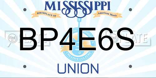 BP4E6S Mississippi License Plate