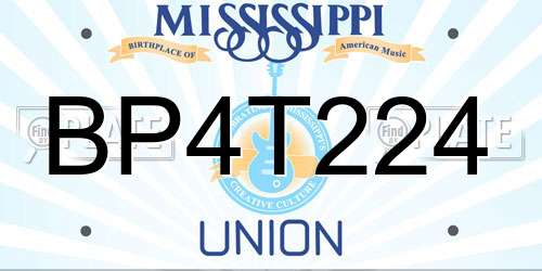 BP4T224 Mississippi License Plate