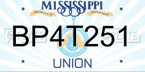 BP4T251 Mississippi License Plate