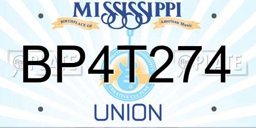 BP4T274 Mississippi License Plate