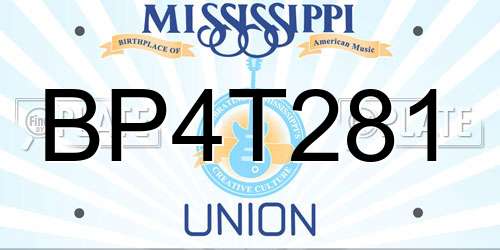 BP4T281 Mississippi License Plate