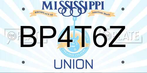 BP4T6Z Mississippi License Plate