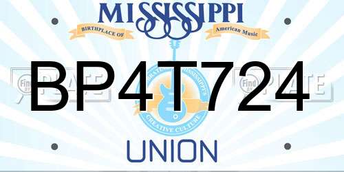 BP4T724 Mississippi License Plate