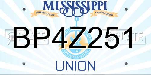 BP4Z251 Mississippi License Plate