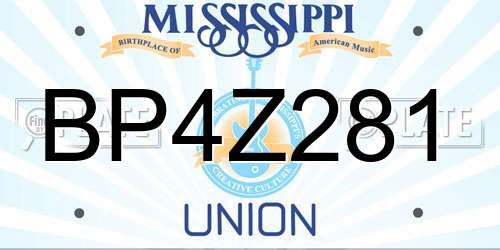 BP4Z281 Mississippi License Plate