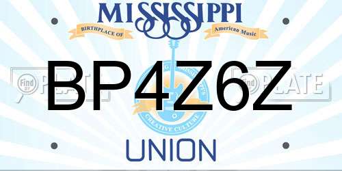 BP4Z6Z Mississippi License Plate
