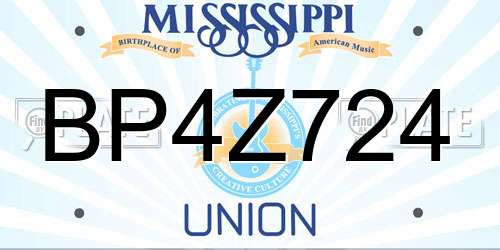BP4Z724 Mississippi License Plate
