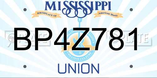 BP4Z781 Mississippi License Plate