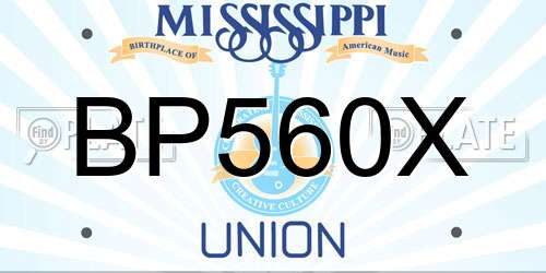 BP560X Mississippi License Plate