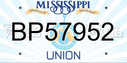 BP57952 Mississippi License Plate