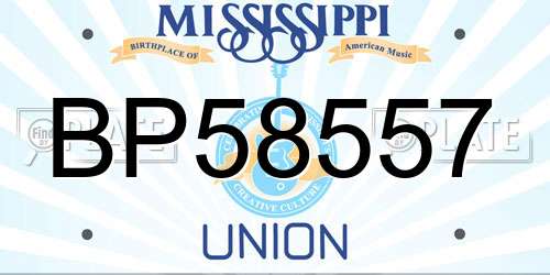 BP58557 Mississippi License Plate