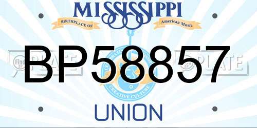 BP58857 Mississippi License Plate
