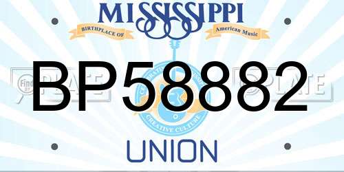 BP58882 Mississippi License Plate