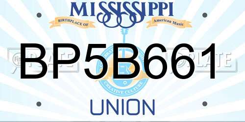 BP5B661 Mississippi License Plate