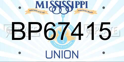 BP67415 Mississippi License Plate