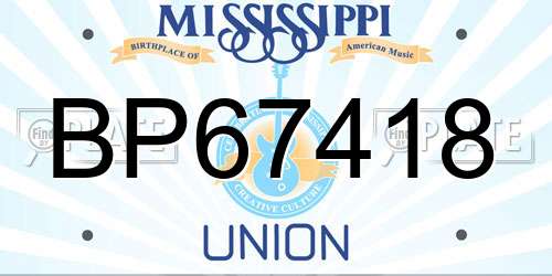 BP67418 Mississippi License Plate
