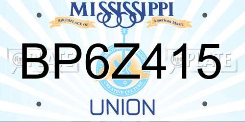 BP6Z415 Mississippi License Plate
